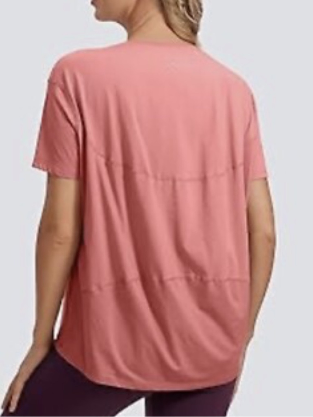 Crz Yoga Short-Sleeve Crewneck oversized Tee in Dusty Rose